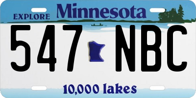 MN license plate 547NBC