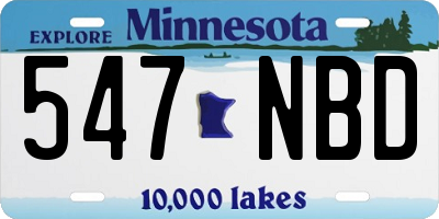 MN license plate 547NBD
