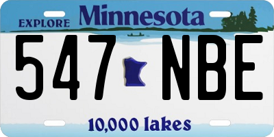 MN license plate 547NBE