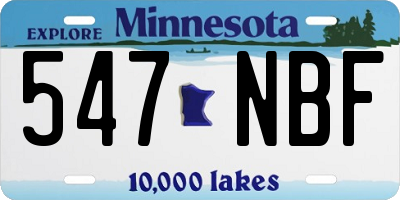MN license plate 547NBF