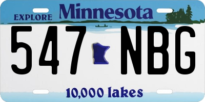 MN license plate 547NBG