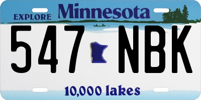 MN license plate 547NBK