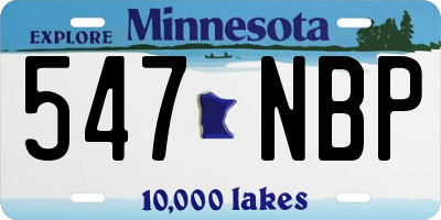 MN license plate 547NBP