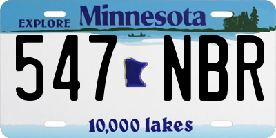 MN license plate 547NBR