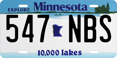 MN license plate 547NBS