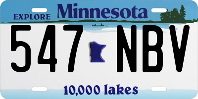 MN license plate 547NBV