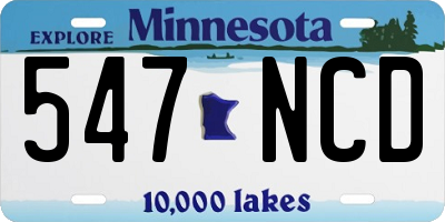 MN license plate 547NCD