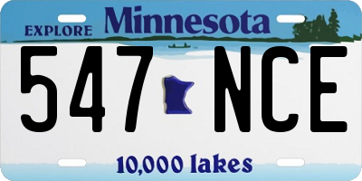 MN license plate 547NCE