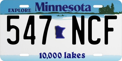 MN license plate 547NCF