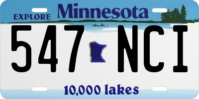 MN license plate 547NCI