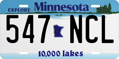 MN license plate 547NCL