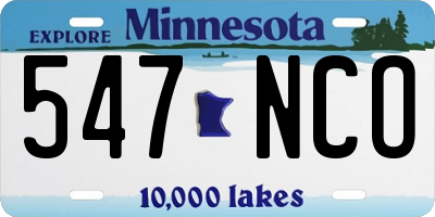MN license plate 547NCO