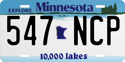 MN license plate 547NCP