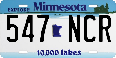 MN license plate 547NCR
