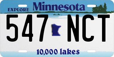 MN license plate 547NCT