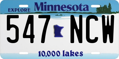 MN license plate 547NCW