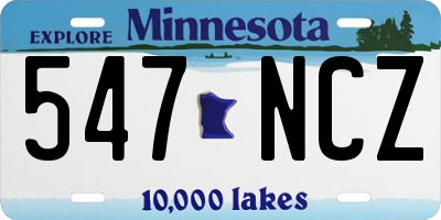 MN license plate 547NCZ