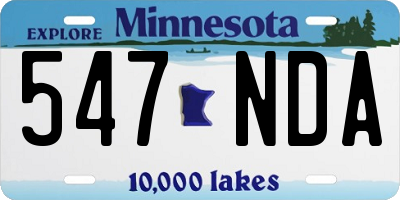 MN license plate 547NDA