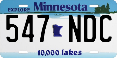 MN license plate 547NDC