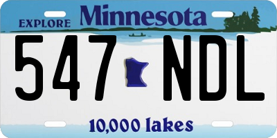 MN license plate 547NDL