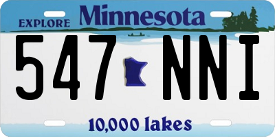 MN license plate 547NNI
