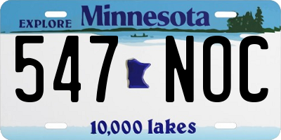 MN license plate 547NOC