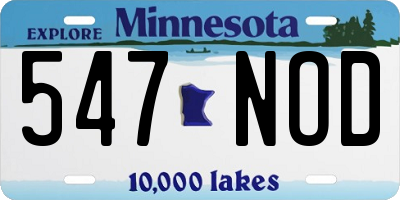 MN license plate 547NOD