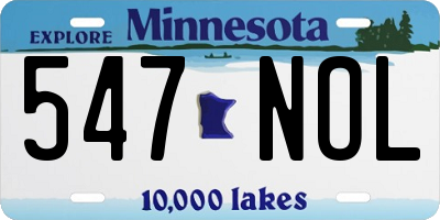 MN license plate 547NOL