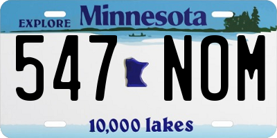 MN license plate 547NOM