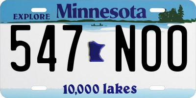 MN license plate 547NOO