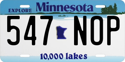 MN license plate 547NOP