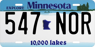 MN license plate 547NOR