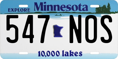 MN license plate 547NOS