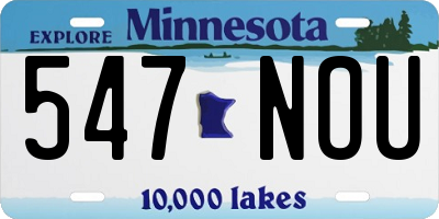 MN license plate 547NOU