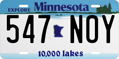 MN license plate 547NOY