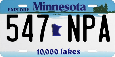 MN license plate 547NPA