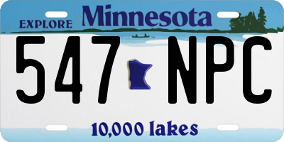 MN license plate 547NPC