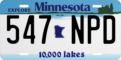 MN license plate 547NPD