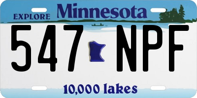 MN license plate 547NPF