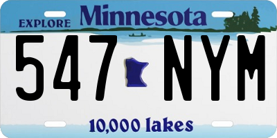 MN license plate 547NYM