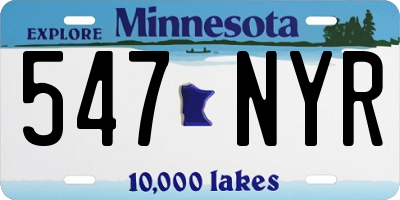 MN license plate 547NYR