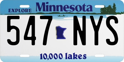 MN license plate 547NYS