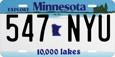 MN license plate 547NYU