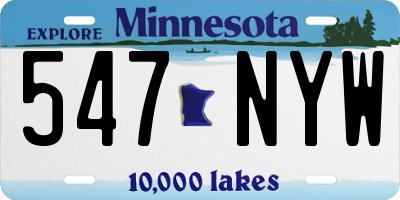 MN license plate 547NYW