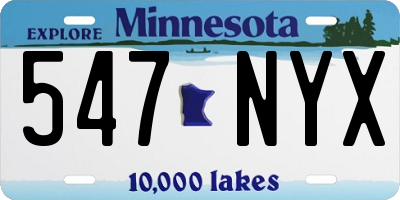 MN license plate 547NYX
