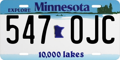 MN license plate 547OJC