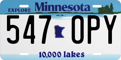 MN license plate 547OPY