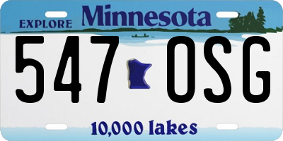 MN license plate 547OSG