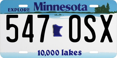 MN license plate 547OSX