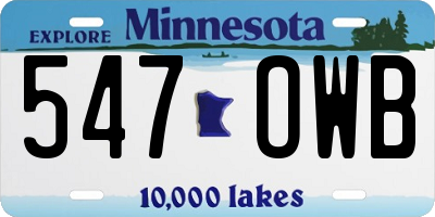 MN license plate 547OWB